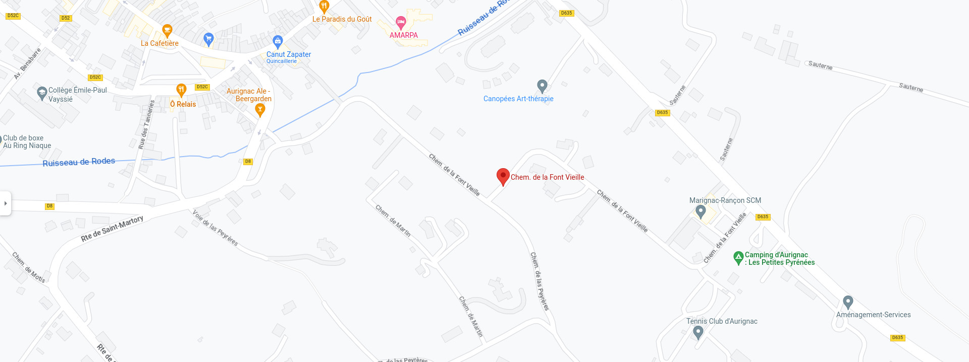 Cartographie Google Maps - OCP Occitanie - rue de la Fontaine Vieille -  31420 Aurignac